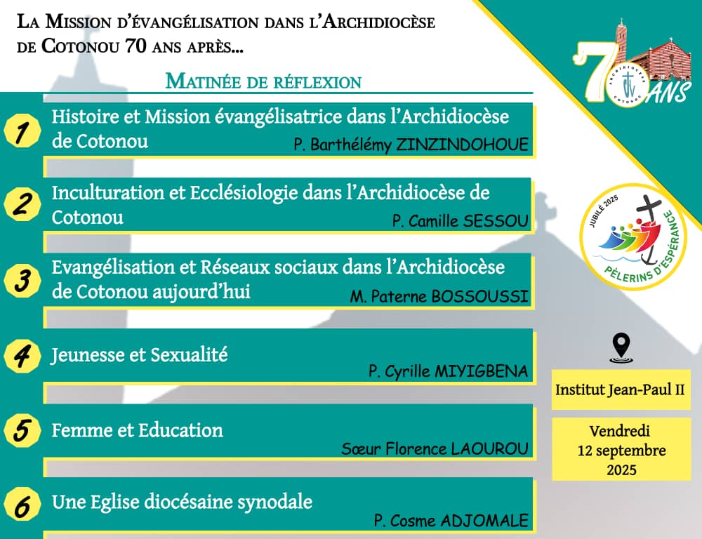 Archidiocèse de Cotonou : 70 ans de mission évangélisatrice, héritage et perspectives d’avenir